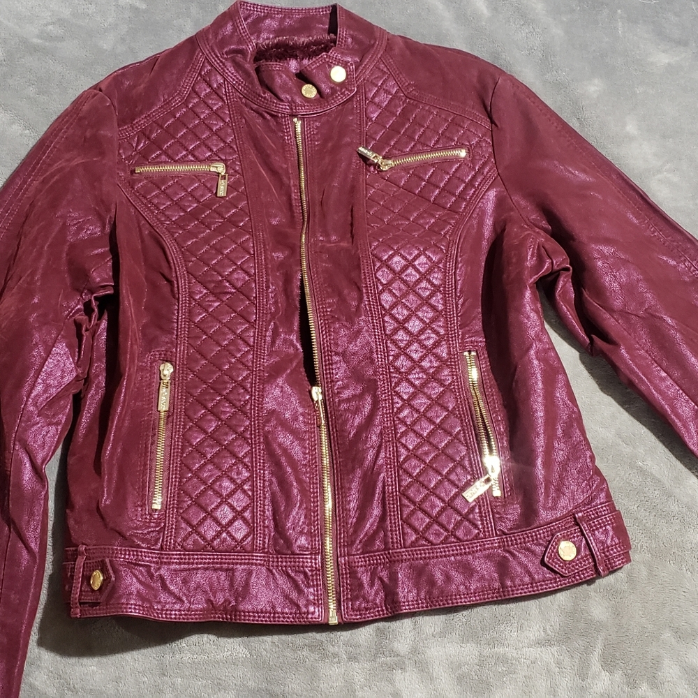 moto style jacket says shell: 100% polyurethane lining: 100% polyester